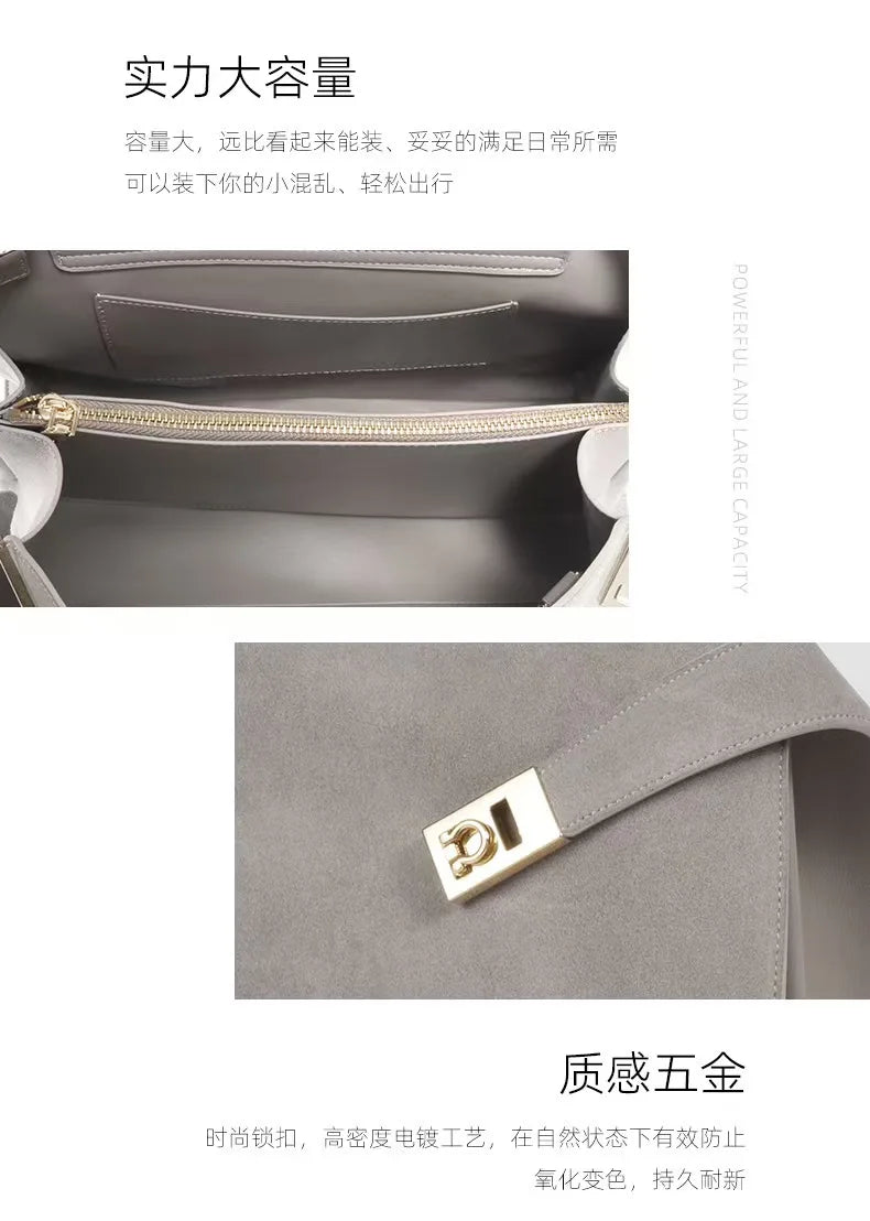 Niche Light Luxury High-end Leather Large-capacity First-layer Cowhide Women's Handbag Tote Bag Commuter Leisure Versatile
