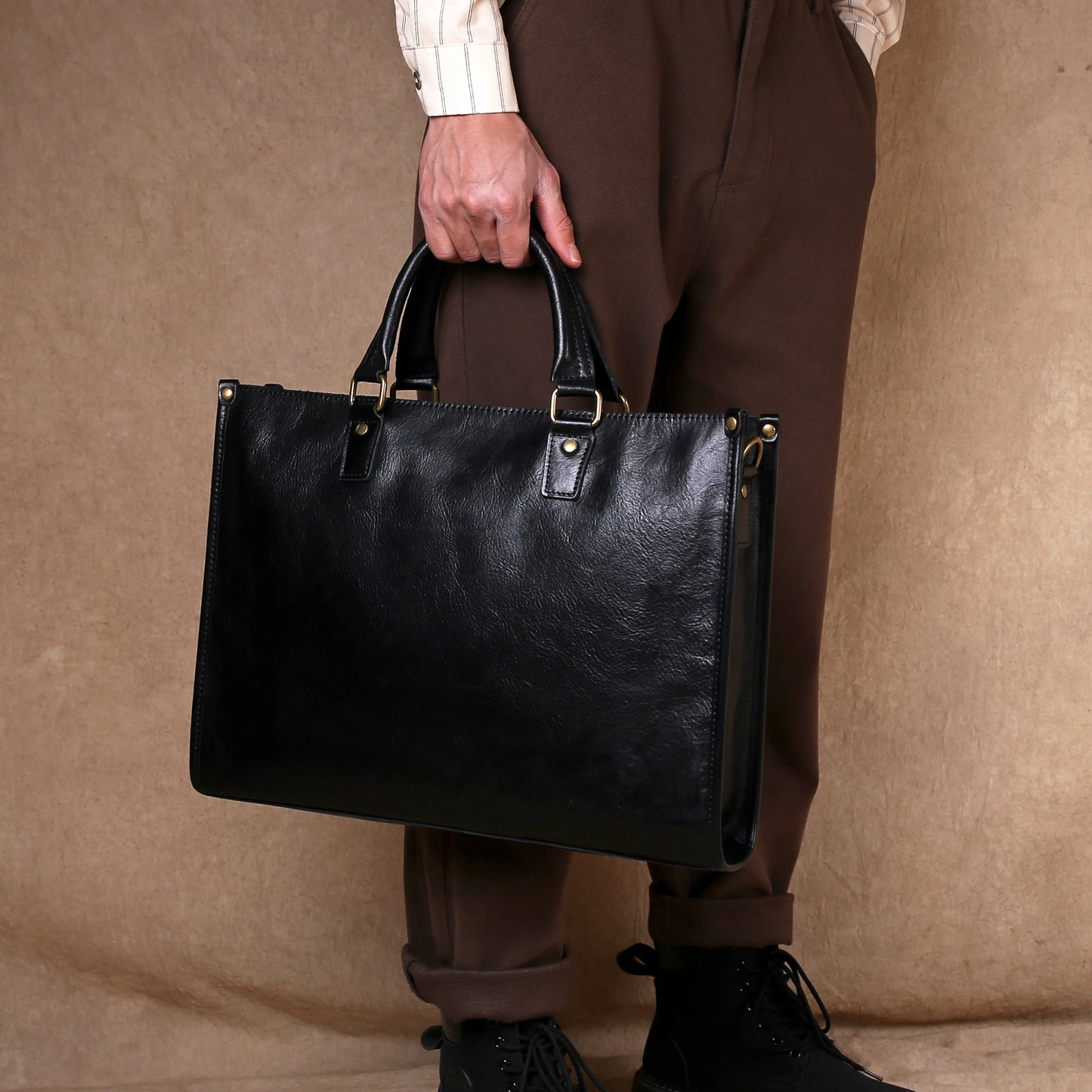 Original Ultra-Simple High Quality Men's Leather Document Baotou Layer Cowhide Computer Bag Business Trip Office Handbag