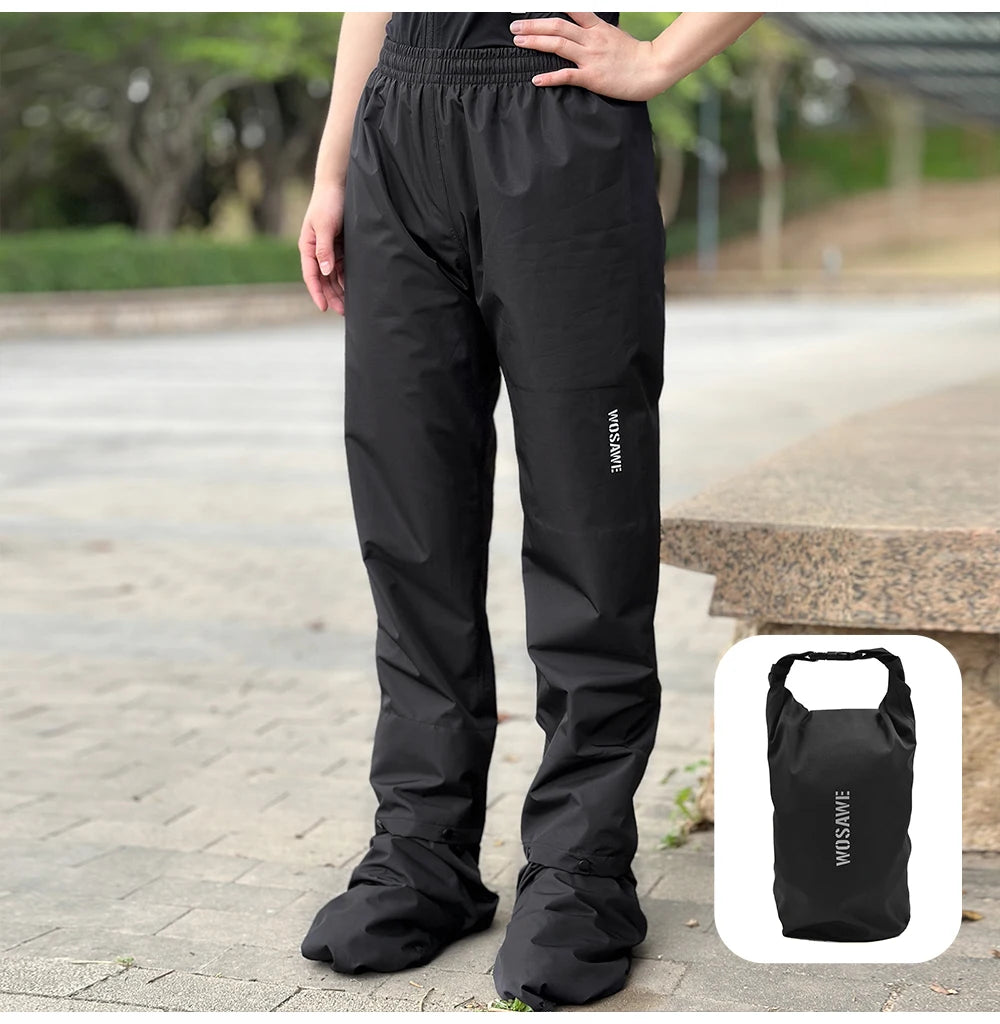WOSAWE Reflective Cycling Rain Pants – Unisex Waterproof Trousers