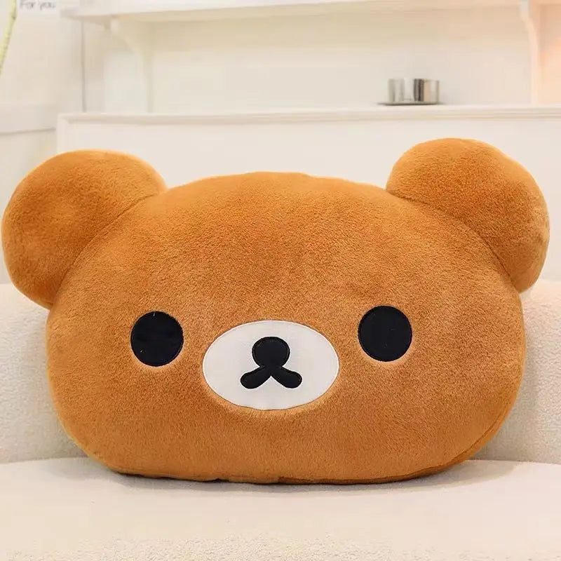 Rilakkuma Plush Bed Headrest Cushion For Dorms Soft Stuffed Bunk Bed Backrest Pillow Cute Decor For College Student Bedrooms