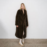 Luxury Faux Mink Long Overcoat