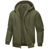 TACVASEN Men's Fleece-Lined Zip-Up Hoodie