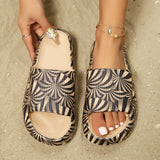 Leopard Print Cloud Slides – Soft Thick-Sole Summer Beach Sandals