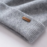 100% Cashmere Beanie Hat – Unisex Knit Winter Cap
