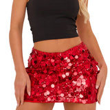Women's High-Waisted Sequin Bodycon Pencil Skirt - Sparkly Party Mini