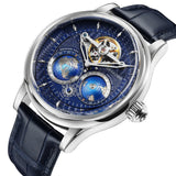 SEAKOSS Luxury Double Earth Rotating Men's Mechanical Watch Automatic Movement Waterproof Clock Pilots Men 1963 Flywheel Watches