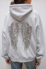 Women's Y2K Sequin Angel Wings Hoodie