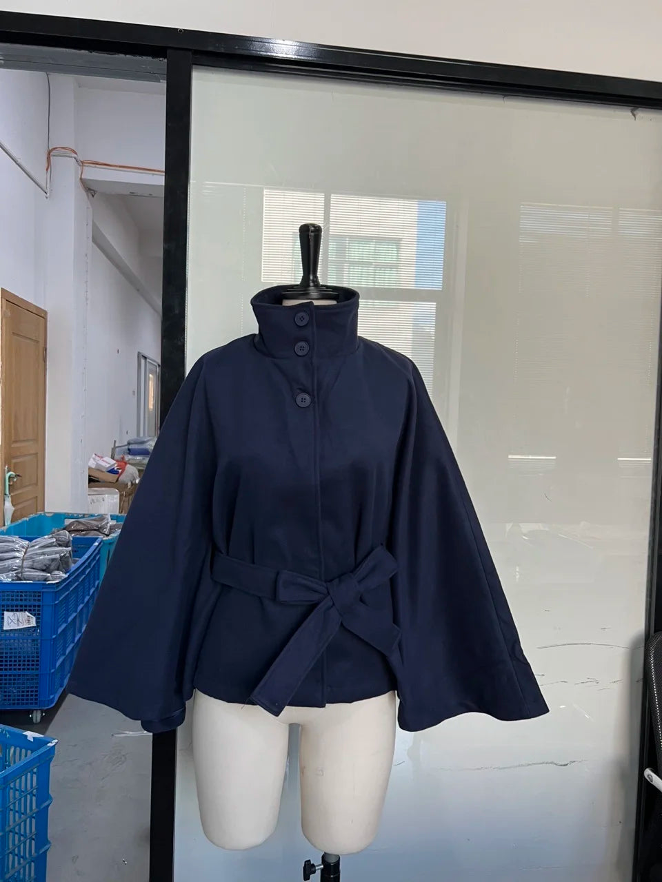 Urban Stand-Collar Woolen Coat