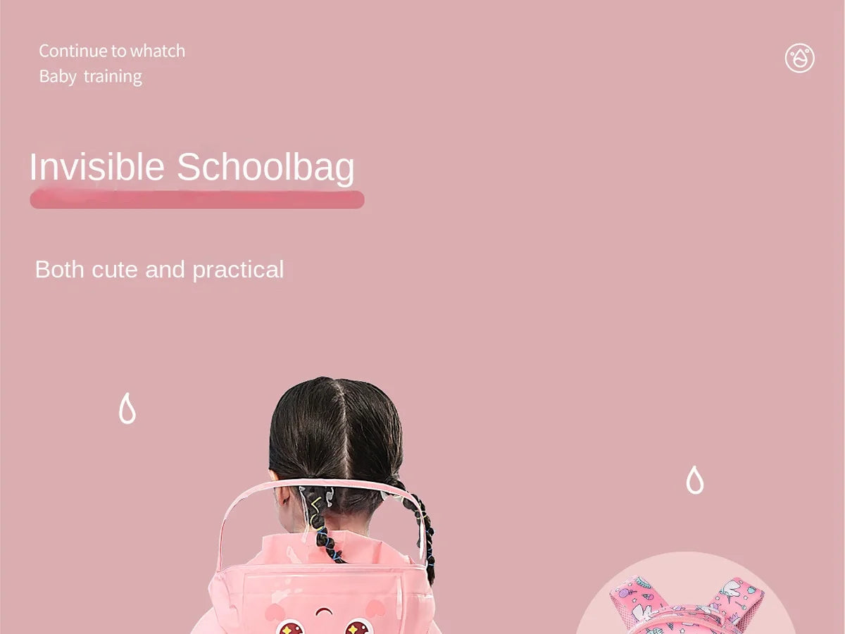 Kids' Whimsical Waterproof Raincoat with Backpack Space