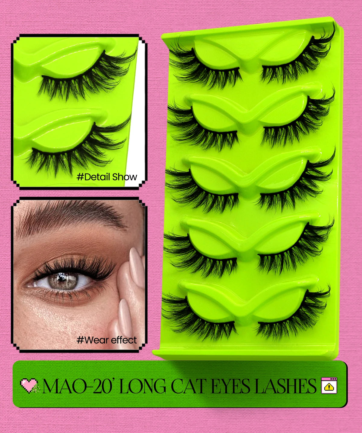 Optional 5Pairs 20Pairs Russian Strip Lashes 3D Mink Lashes Natural Dramatic Style Household Salon Eyelash Supply