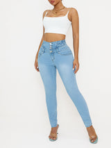 Women's High-Waist Slim Denim Jeans – Butt-Lifting Stretch Fit