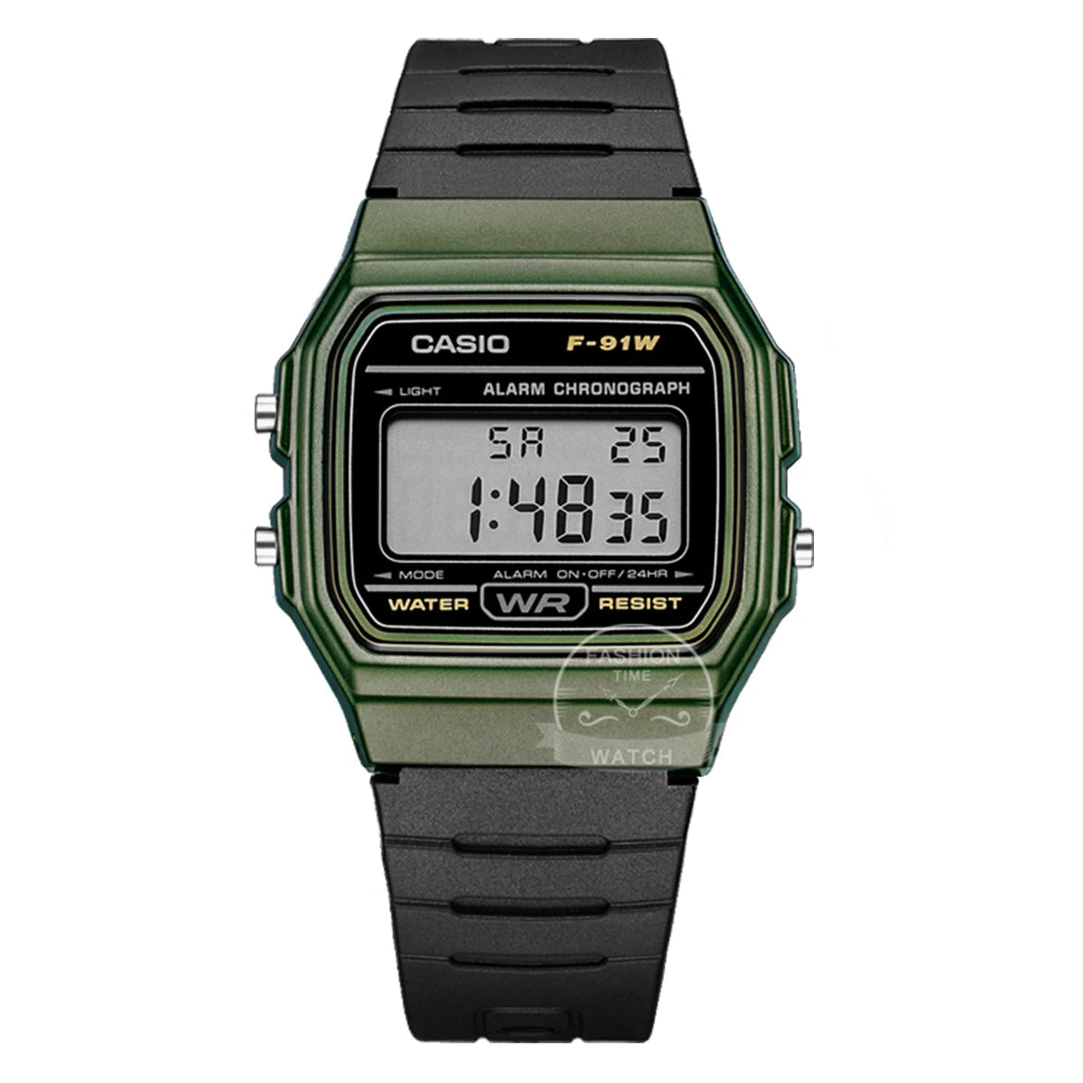 Casio F-91WM-3A Men's Classic Digital Resin Watch - Olive Green/Black