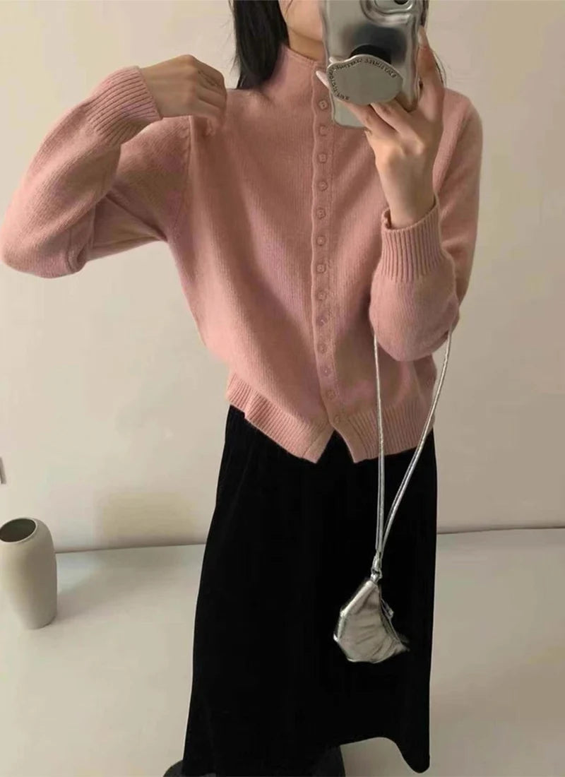 Women's Stand Collar Knit Cardigan