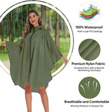 Waterproof Hooded Rain Poncho – Lightweight & Stylish