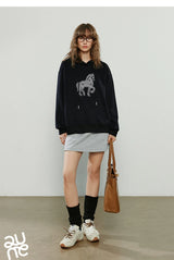 Women's Embroidered Relaxed-Fit Hoodie