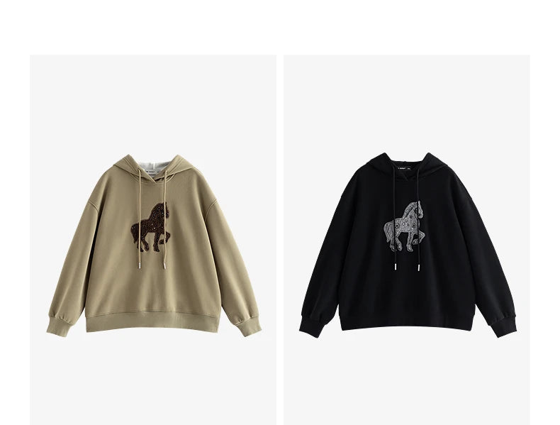 Women's Embroidered Relaxed-Fit Hoodie