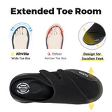 FitVille Men'S Half Slippers Diabetic Shoes Extra Wide 4E Adjustable Lightweight Casual Shoe For Swollen Feet Plantar Fasciitis