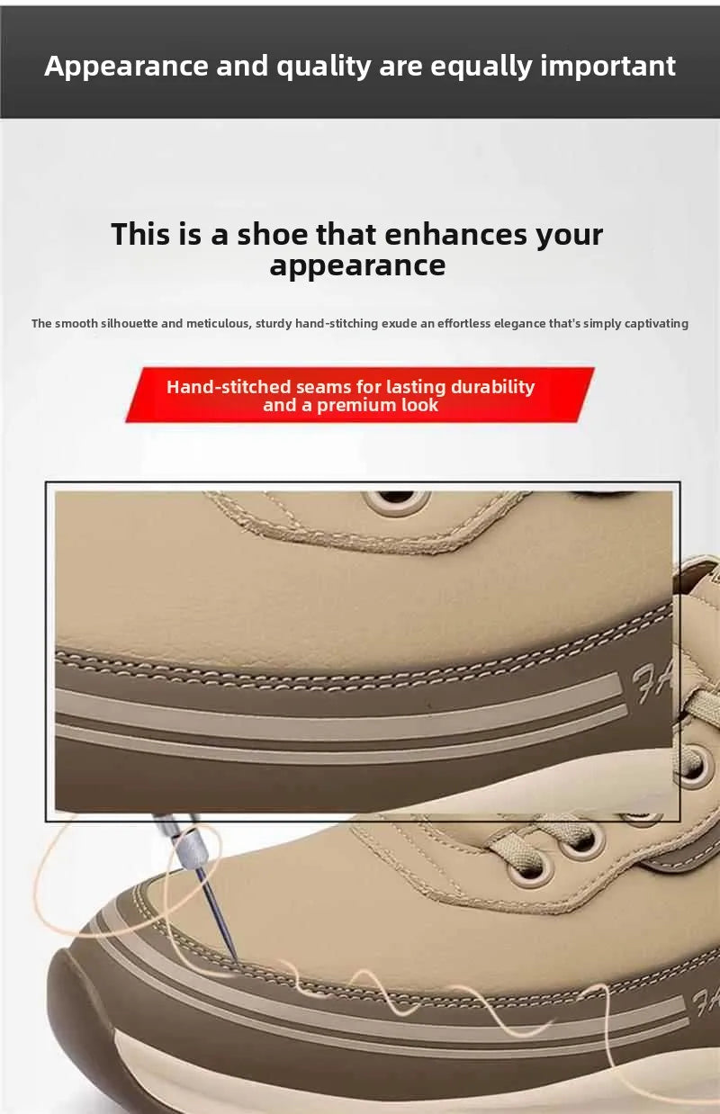 2026 Mens Leather Casual Shoes Slip On Comfortable Breathable Lightweight Non Slip Waterproof Loafers