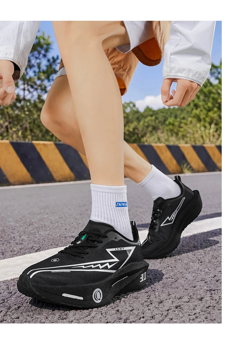 Men Marathon Running Shoes Carbon Plate Training Race Sports Outdoor Breathable Lightweight Women Comfortable Athletic Sneakers
