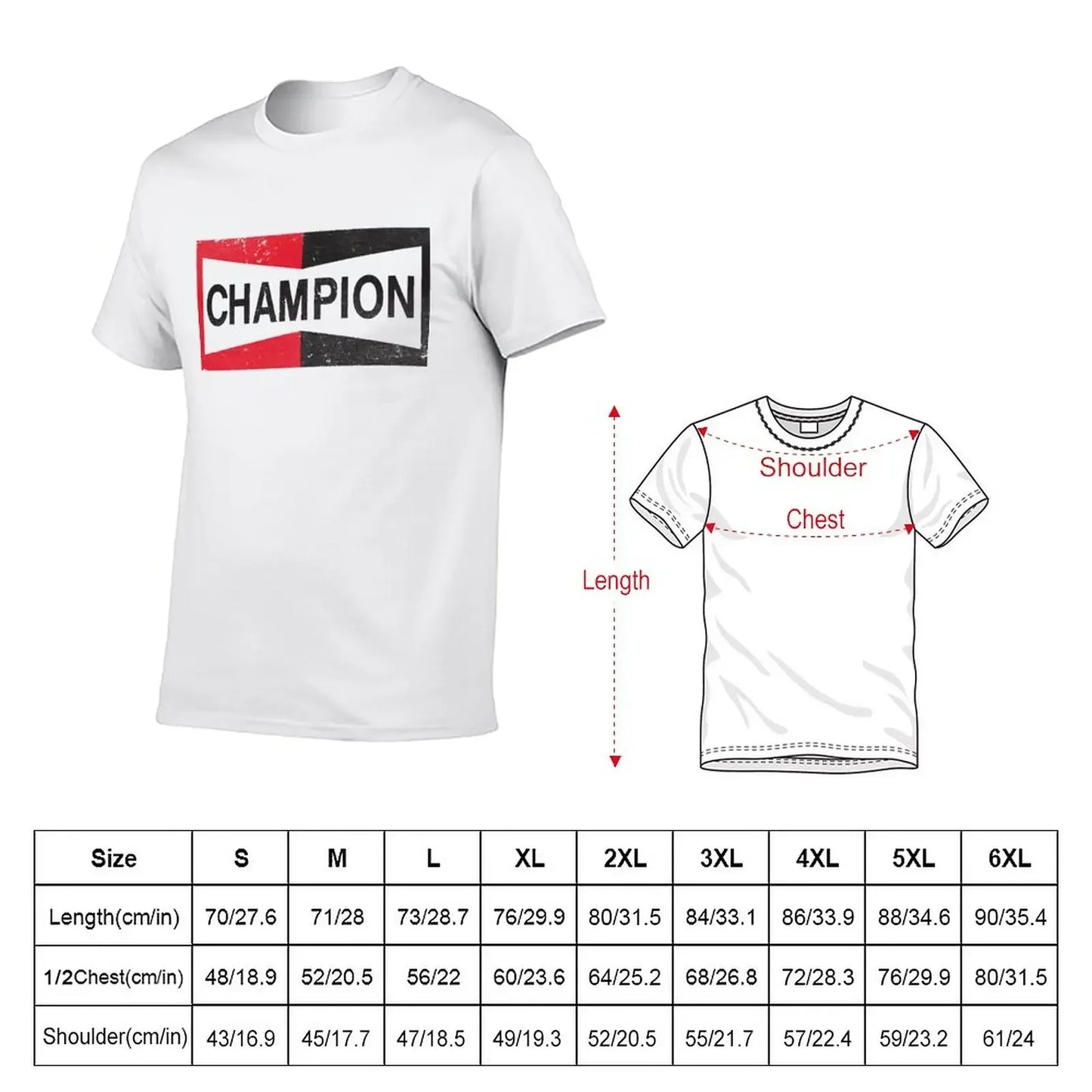 Men’s Champion Spark Plug Retro Distressed Emblem Tee