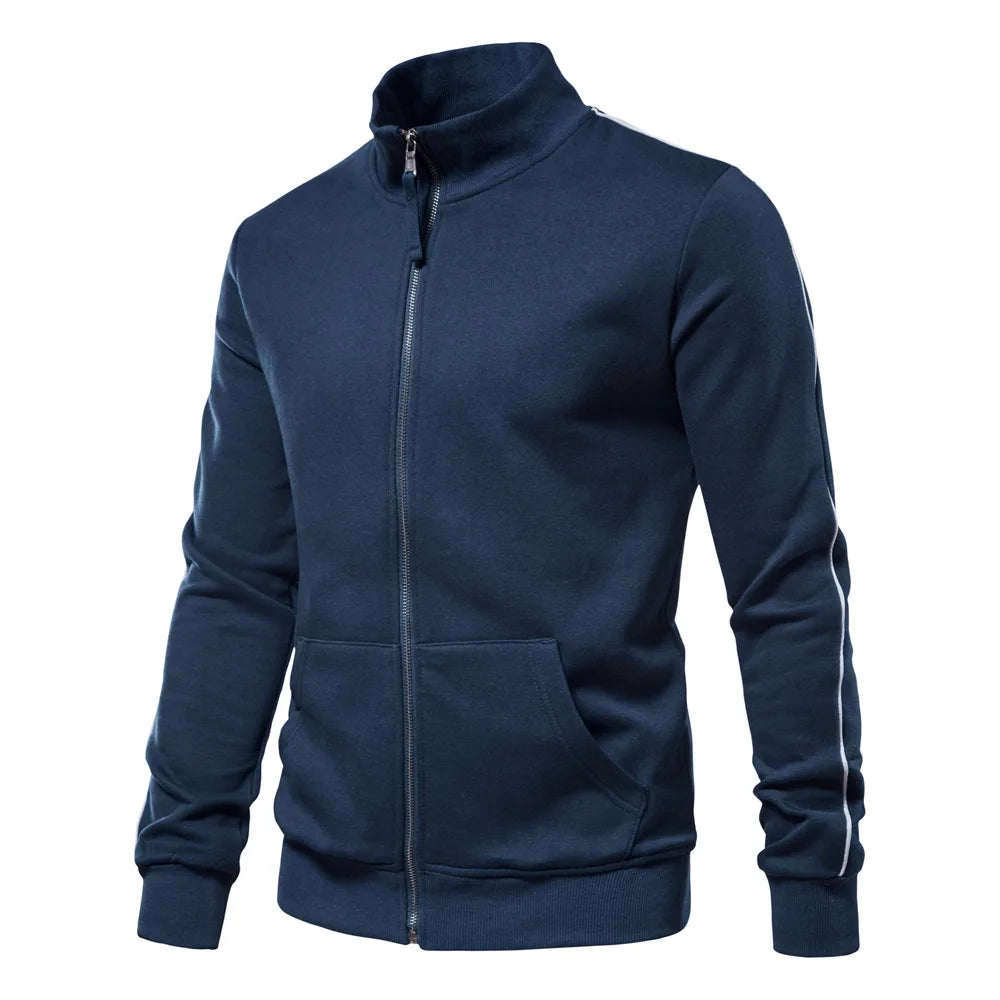 Men's Stand Collar Zip-Up Jacket