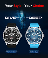 TRITON Men's Solar Dive Watch with Ceramic Bezel