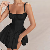 French Hepburn Style Black Camisole Dress