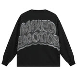 Mixed Emotion Oversized Cotton Long Sleeve T-Shirt
