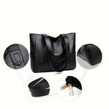 Vintage Vegan Leather Large Capacity Tote
