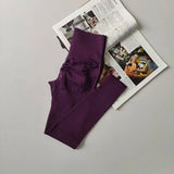 Seamless Sport Yoga High Waist Pants Leggings Sport See Through Yoga Gym Running Quick Dry Pants Scrunch Butt Pants