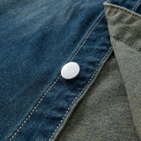 Men's Casual Denim Shirt Jacket Classic Button Up Workwear Style Jean Coat for Spring Fall