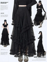 Gothic Lace Trumpet Skirt – Fairycore & Punk Streetwear