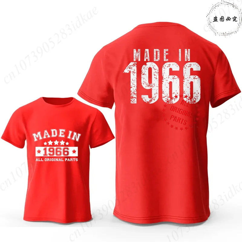 60th Birthday Vintage Graphic T-Shirt — Made in 1966 Men's Short Sleeve Tee