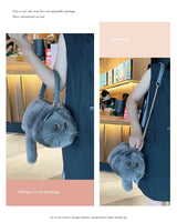 Gray Cat bag Messenger Bag versatile small and cute, fashionable bag Women's Cross bag autumn and winter design