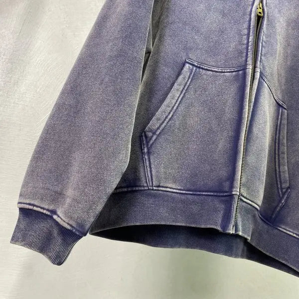 Men’s Vintage Wash Relaxed Zip-Up Hoodie