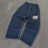 Men's Y2K Embroidered Wide-Leg Pants