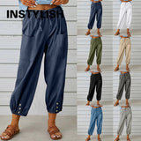 Women's High-Waist Cotton Linen Pants