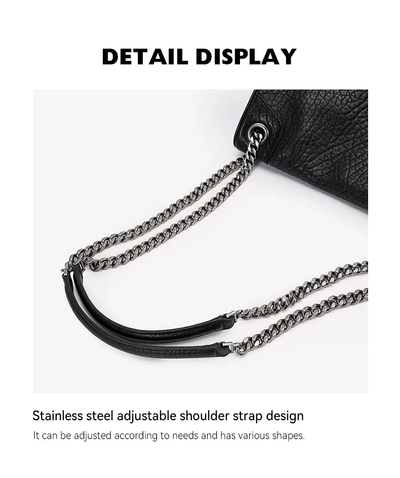BAFELLI Genuine Leather Chain Bag – Chic Crossbody Tote