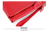 Fashion Women Genuine Leather Wristlet Clutch Bag Multifunctional Coin Purses Wallet Zipper Card Holder Money Clip Phone Bag