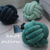 Handmade Knot Ball Throw Pillow – Soft Velvet Cushion