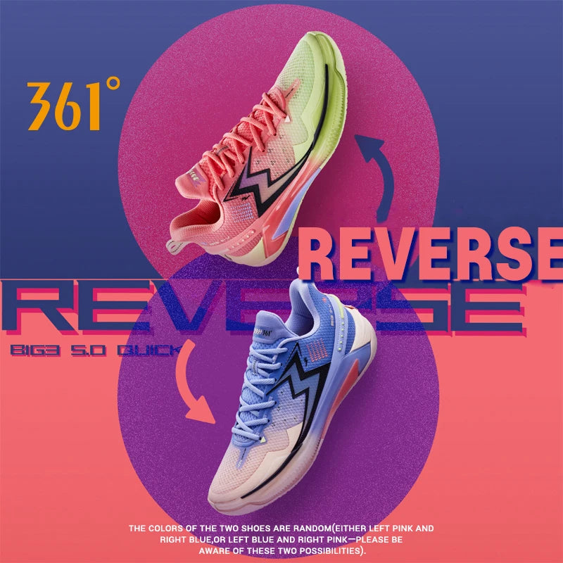 361 Degrees BIG3 5.0 Quick Men Basketball Shoes Cushioning Light Breathable Stable Professional Flexible Male Sneakers 672421121