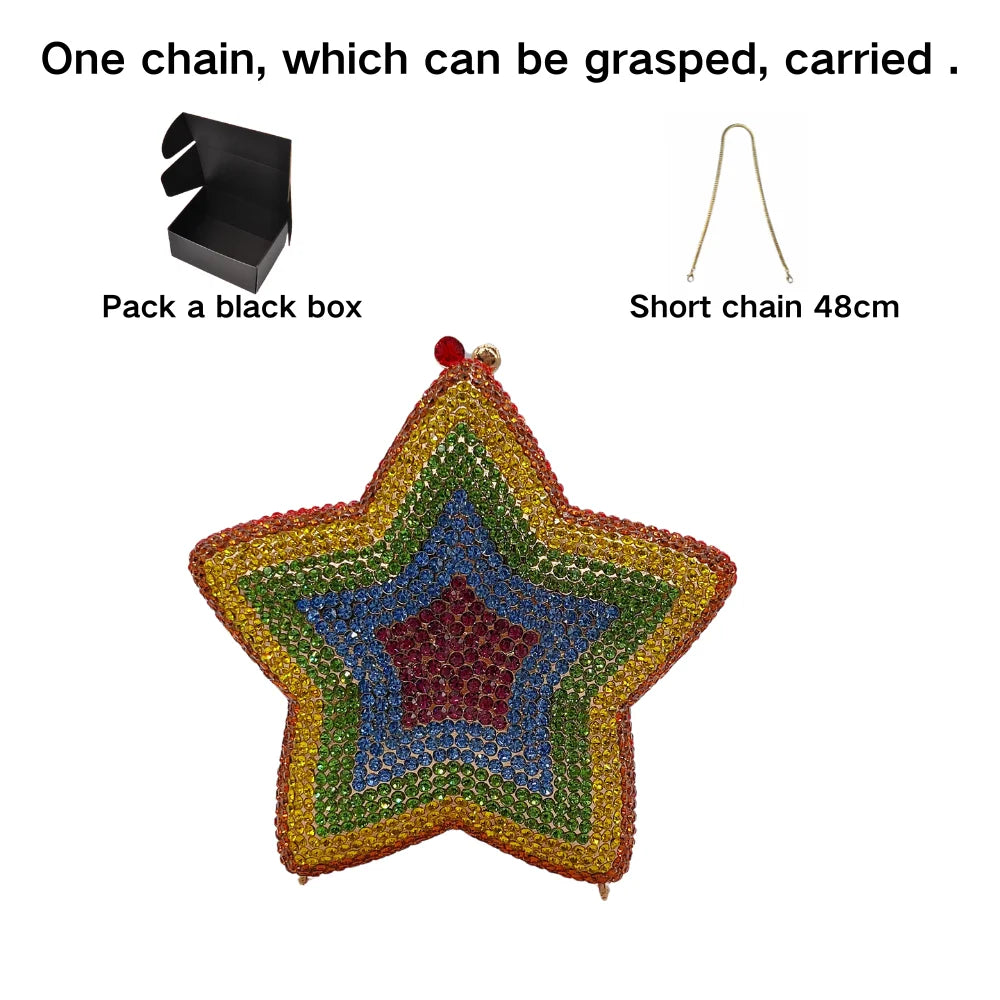 New Star Diamond Dinner Bag Foreign Trade Banquet Diamond Hand Bag Women's Bag Starr Lane Stone Crach