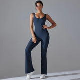 Sexy Back V Jumpsuit Gym Set Women Training Yoga Suit Sportswear Women Sports Jumpsuit Fitness Rompers Stretch Workout Bodysuits