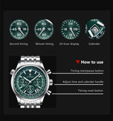 POEDAGAR Men's Luxury Chronograph Wristwatch