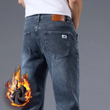 Men's Fleece-Lined Straight-Leg Stretch Jeans