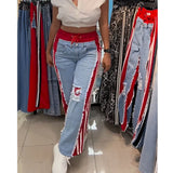Women’s Colorblock Distressed Patchwork Jeans