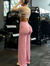 High-Waist Wide-Leg Gym Trousers