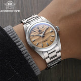 ADDIESDIVE Hot Sale AD2030 Without LOGO Watch Stainless Steel 100M Waterproof Quartz Watches 3D Sand Dial Men's Wristwatch Dress