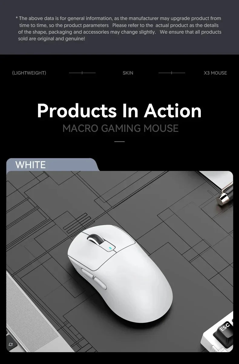 ATTACK SHARK X3/X3Pro Wireless Gaming Mouse PAW3395 26K DPI Tri-Mode Bluetooth Wired Ultra Lightweight High Quality Mouse