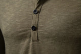 Men's Cotton Henley Long Sleeve Shirt